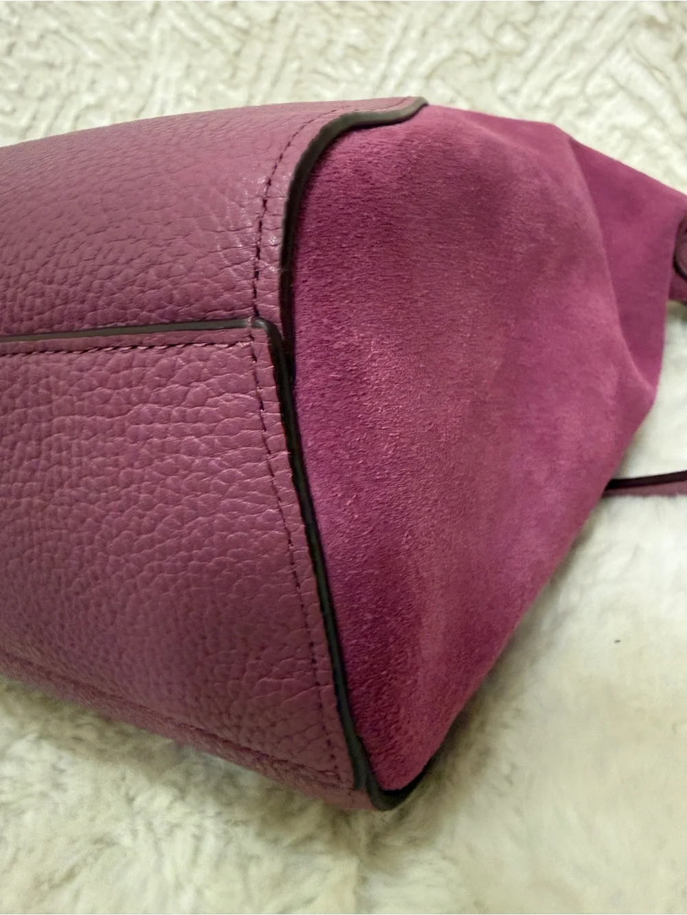 Coach Plum Leather Satchel with Detachable Strap